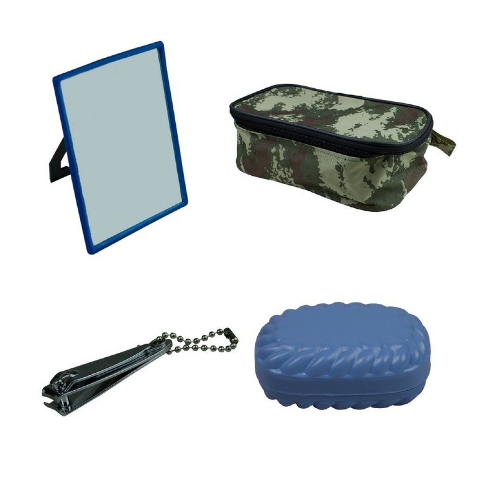 Acemi Bedelli Asker Malzeme Ayna-Traş Çanta-Tırnak Makas-Sabunluk
